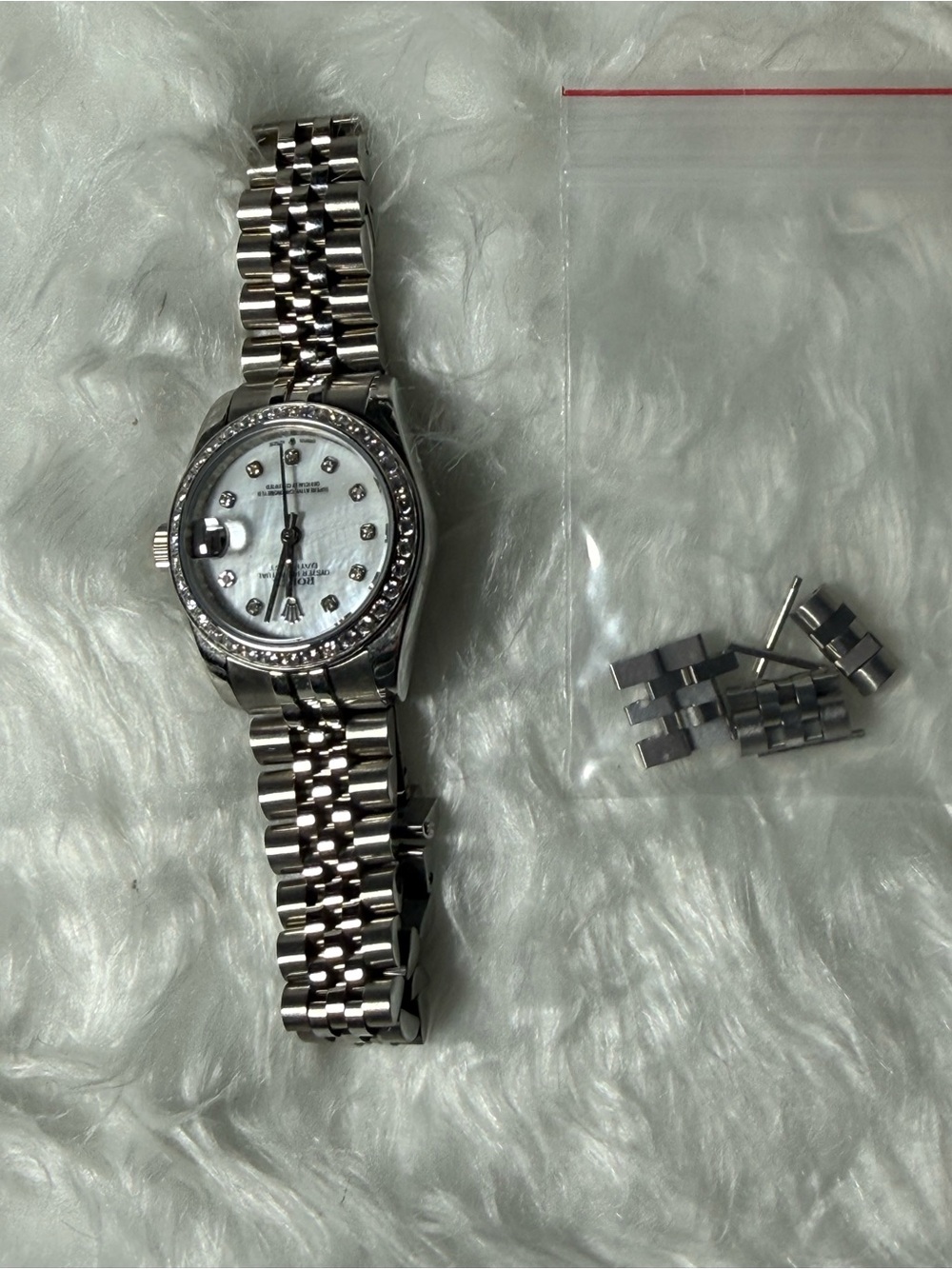 Stainless Steel Women's Watch with Mother-of-Pearl Dial and Crystal Accents - Picture 4 of 12